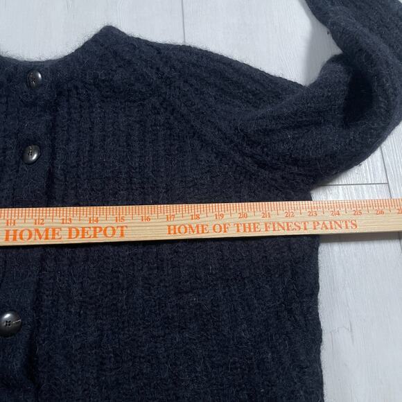 Sezane Women’s Small Cardigan Wool Alpaca Sweater Knit Chic Minimalist Black - Picture 11 of 12